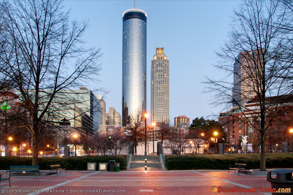 Westin view from Centennial Olympic Park in Downtown Atlanta
